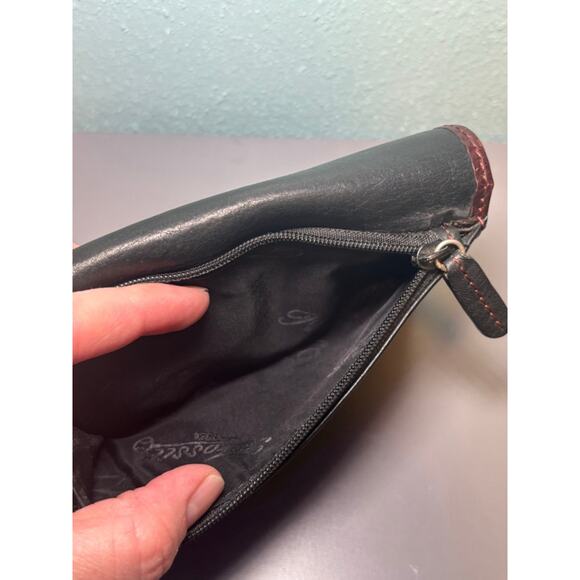 Women's Fossil Black Brown Leather Trifold Wallet One Size - Picture 6 of 8